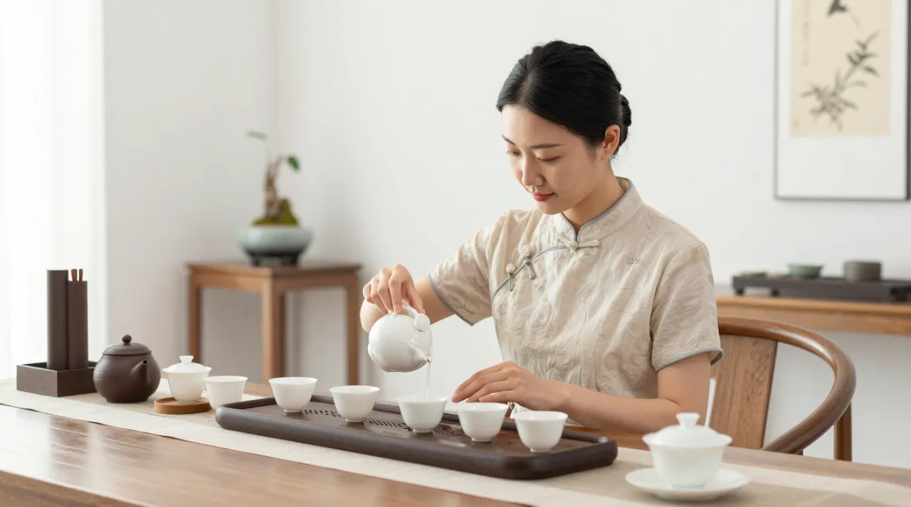 茶艺师配图
