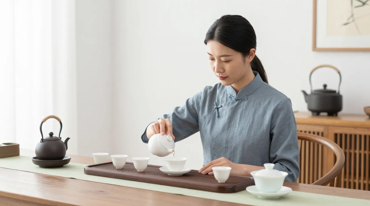 茶艺师配图